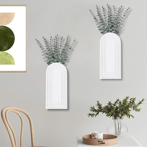 Dnnnii 2 Pack Wooden Wall Vase Set - Image 6