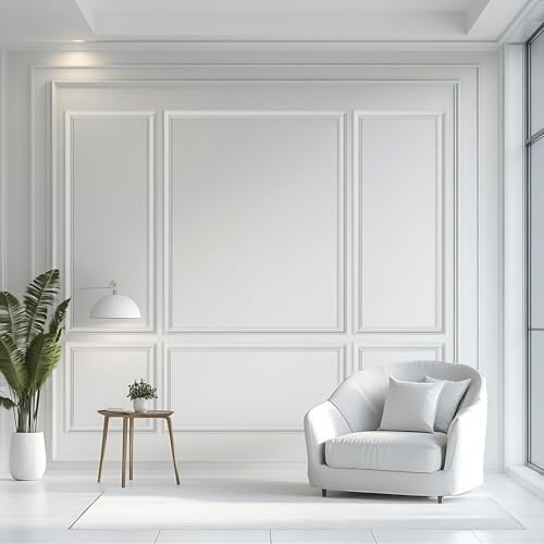 3 Set Peel and Stick Wall Molding Kit, Pre Cut Wainscoting Panels by TRAIN2ART