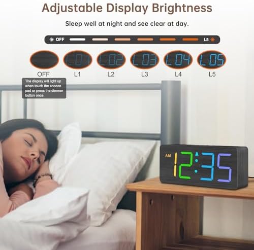 DreamSky Wooden Digital Alarm Clock - Image 5