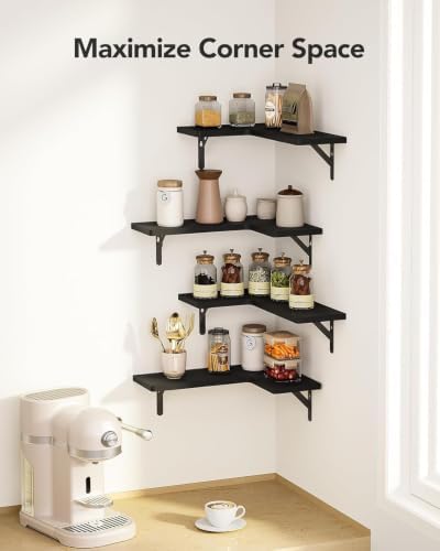 Amada Corner Floating Shelves, Paulownia Wood - Image 6