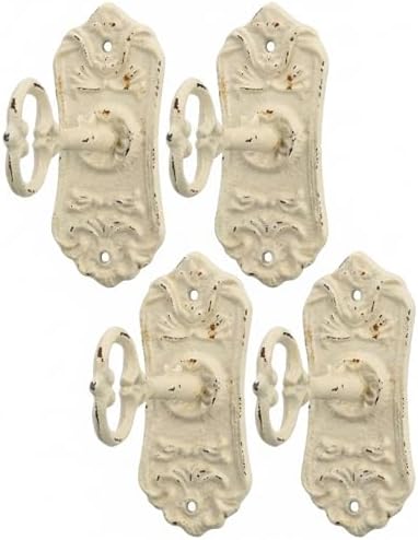Pelopy 4 Pack Vintage Cast Iron Coat Hook Decorative Wall Hook by Pelopy
