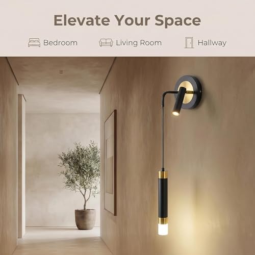Bedroom Wall Lamp Lighting Modern Adjustable Wall Spotlight 3000K Warm White - Image 3
