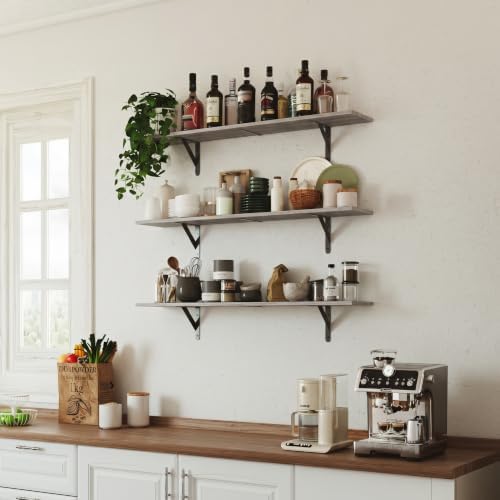 WOPITUES Long Wall Shelves 32″W x 8″D, Floating Book Shelves Max Load 65lbs - Image 2