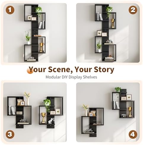 REIBII 8 Tier Floating Shelves, DIY Wall Mounted Shelves, Lack Shelf - Image 4