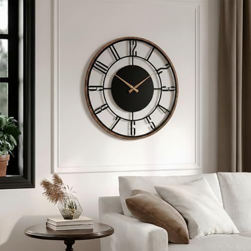 Metal Large Wall Clock, Silent Battery Operated Clocks - Image 4
