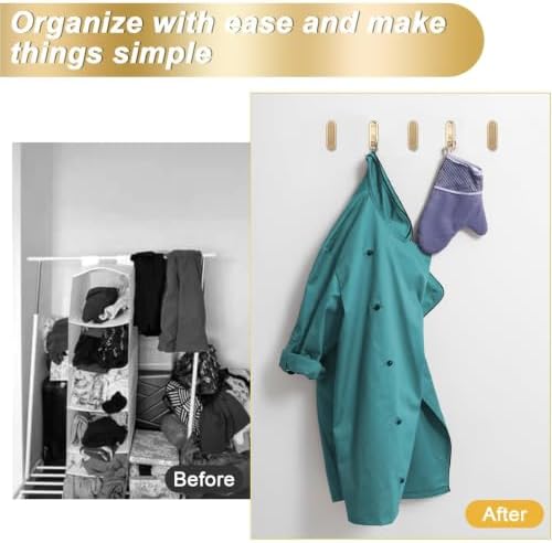 2 Pack Gold Foldable Wall Hooks - Image 5