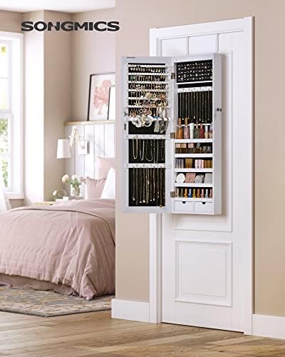 SONGMICS Mirror Jewelry Cabinet Armoire, Wall or Door Mounted - Image 2