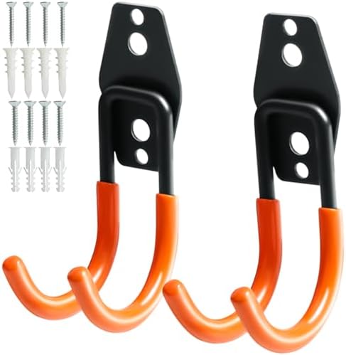 KURUI Heavy Duty Garage Hooks for Hanging, 2 Pack Metal Garage Organization by KURUI