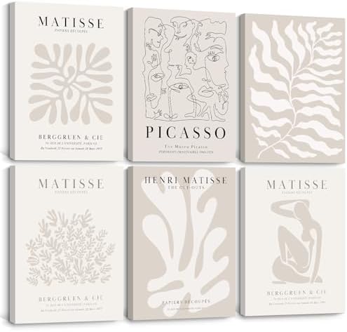 Henri Matisse Wall Art Prints Flower Abstract Canvas Pictures Aesthetic Beige by Youillne