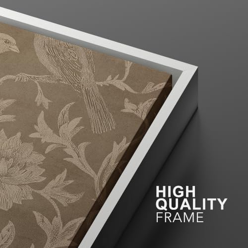 MUDECOR Framed Canvas Print Wall Art Set Taupe Bird Toile - Image 6