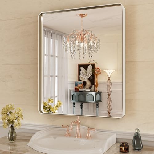WEER Brushed Nickel Bathroom Vanity Mirror 36X30 Inch by WEER