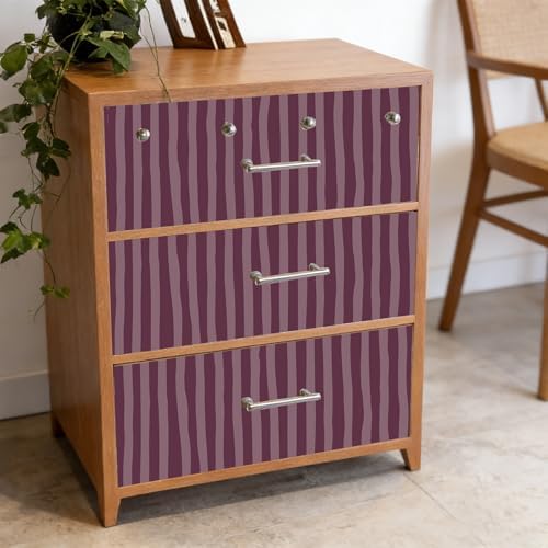 Wine Red Stripe Irregular Wallpaper Vintage Peel and Stick Wallpaper Wall Paper - Image 4