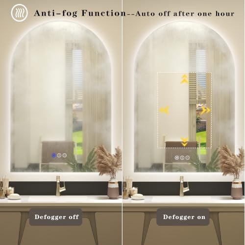 Arched Backlit LED Lighted Bathroom Mirror 24x40 - Image 5