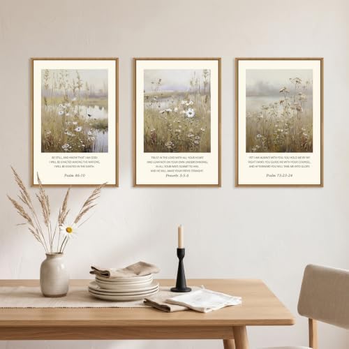 Celestdeco Vintage Christian Bible Verses Framed Canvas Wall Art-16"x24"x3 - Image 3