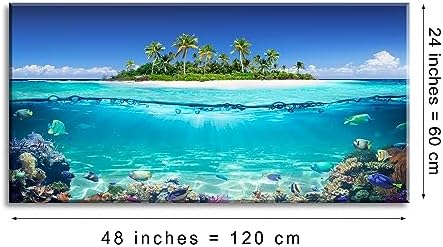 Tropical Island Coral Reef Landscape Canvas Wall Art - Image 2