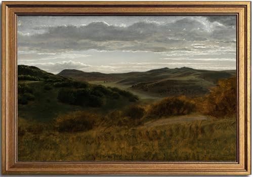 KBKBART Large Canvas Gold Framed Wall Art, Moody Dark Mountain Prints by KBKBART