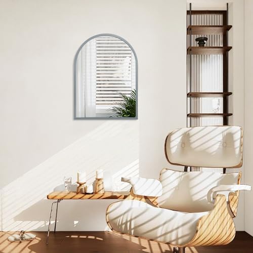 Arched Wall-Mounted Mirror Aluminum Alloy Frame Bathroom Wall Mirror - Image 3