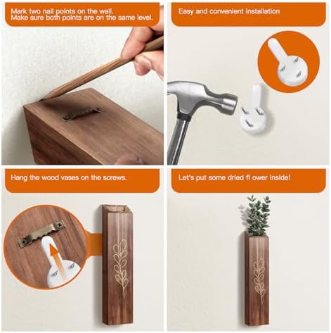 Wooden Wall Vase Planter Set of 4 - Image 5