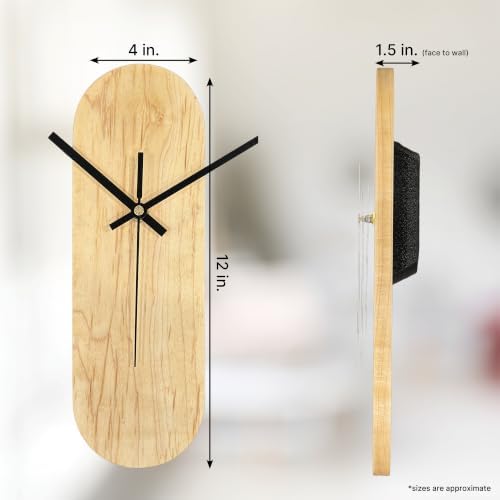 Maple Oval Wall Clock, Modern Minimalist, Chaos & Wit - Image 3