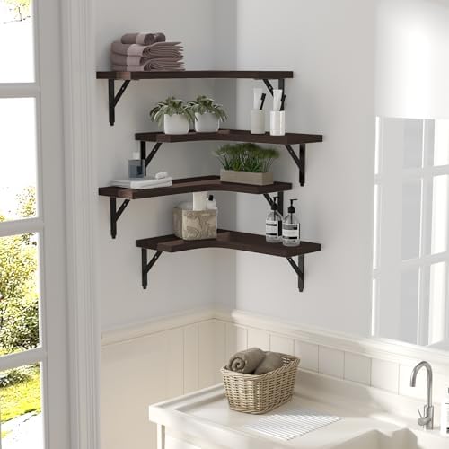 ROMGUAR CRAFT Corner Floating Shelves Wall Mounted Set of 4 - Image 6