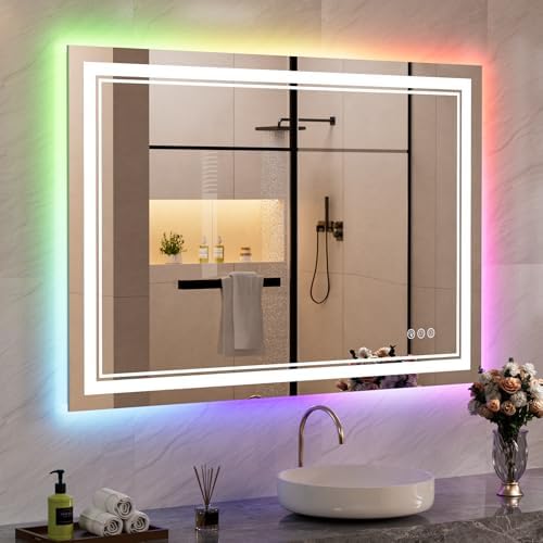 44x32 Inch RGB LED Bathroom Mirror by ISTRIPMF