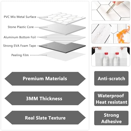 Vamos Tile Long Hexagon Peel and Stick Backsplash Tile - Image 3