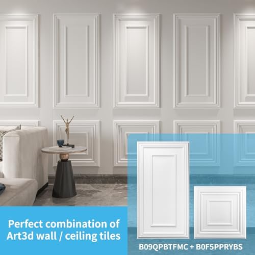 Art3d PVC Ceiling Tiles, 3D Plastic Sheet in White, 2 × 4 ft - Image 3