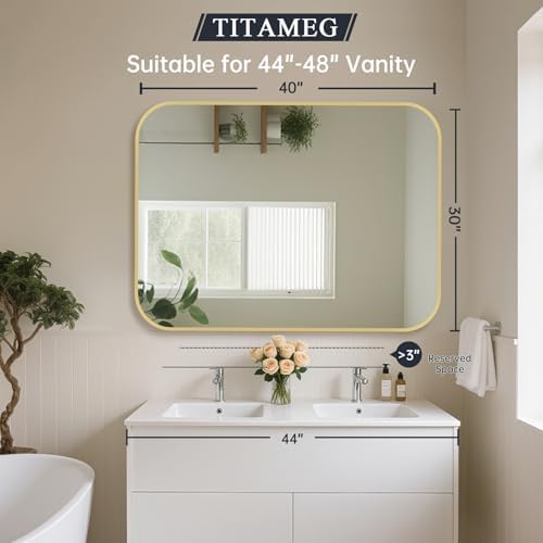 Gold Bathroom Mirror for Over Sink, Modern Decorative Vanity Mirror for Living - Image 7