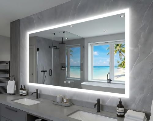 LUVODI Bathroom LED Mirror Backlit: Rectangular Vanity Mirror 48x28 inches - Image 2