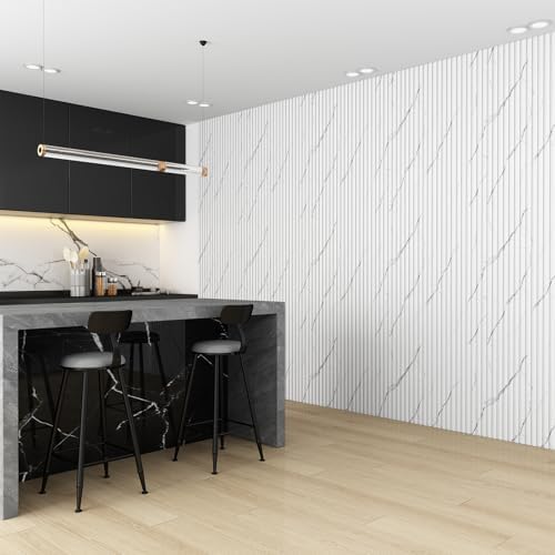 Slat Wall Panel 8-Pack, 118’’x6.3’’, Marble White - Image 4