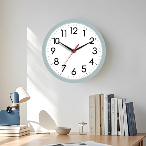 AKCISOT 8 Inch Wall Clock, Silent Battery Operated Analog Clock - Image 5