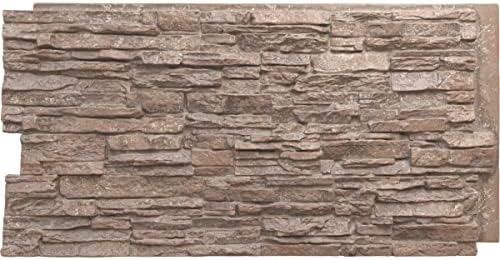 EverStone Canyon Ridge Faux Stone Panel, 45 3/4"W x 24 1/2"H x 1 1/4"D by EkenaMillwork