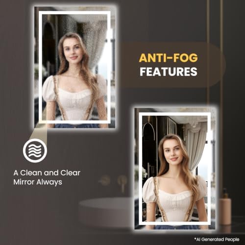LOAAO 20"X30" LED Bathroom Mirror - Image 4