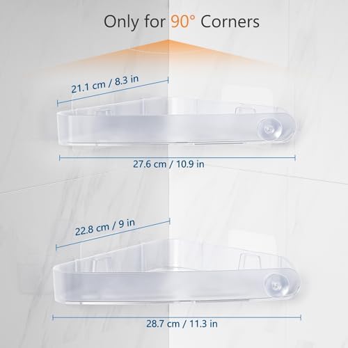Sotfamily Plastic Shower Caddy Corner, 2 Pack, Frosted Clear - Image 2