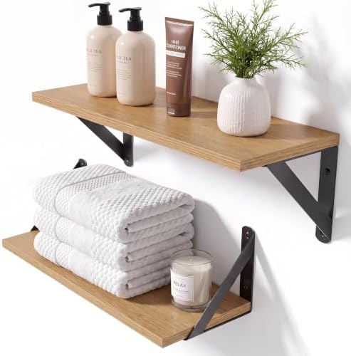 Oak Small Shelves for Wall 16x6 Inch by Unknown