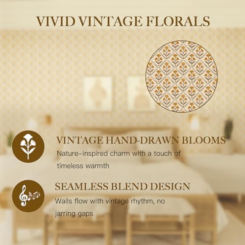 Dimoon 394"x17.3" Peel and Stick Wallpaper Floral Cute Contact Paper Vintage - Image 3