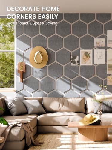 Fluxynara 12-Pack Hexagon Felt Bulletin Board Tiles - Image 4
