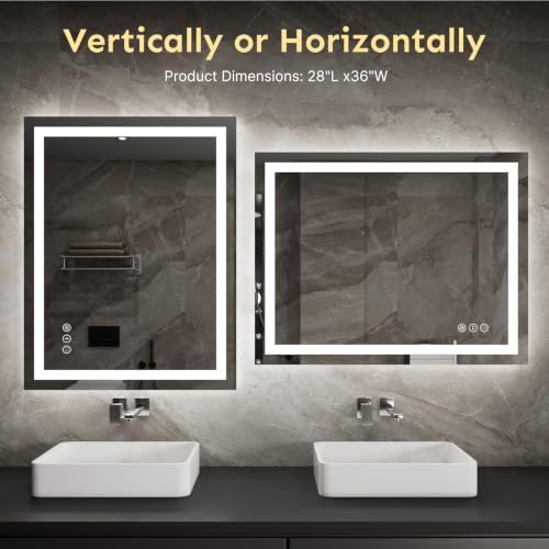 Kosmonia 28x36 Inch LED Bathroom Mirror - Image 6