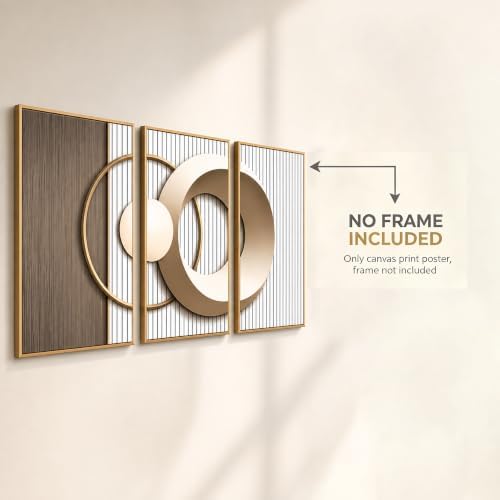 Gold and Beige Abstract Wall Art Modern Geometric Decor16inx24in Unframed - Image 6