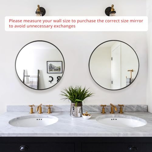 Black Round Mirror 20 Inch, Wall Circle Mirror - Image 2