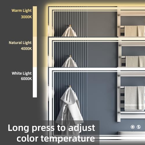 48 x 28'' LED Mirror for Bathroom, Bathroom Mirror - Image 5