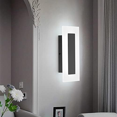 LMQNINE Modern LED Acrylic Black Wall Sconce White Light 6000K - Image 3