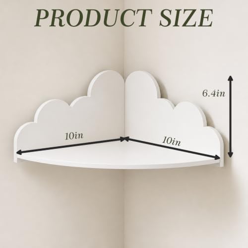 White Cloud Floating Corner Shelves Set of 2, Corner Shelves Wall Mounted - Image 2