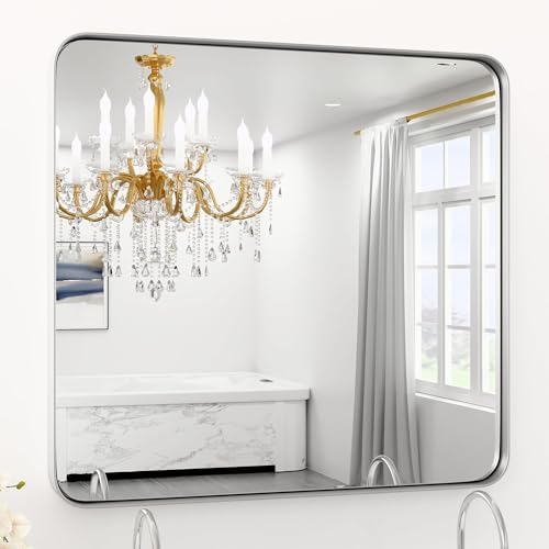36" x 36"Brushed Nickel Bathroom Mirrors by YYXW