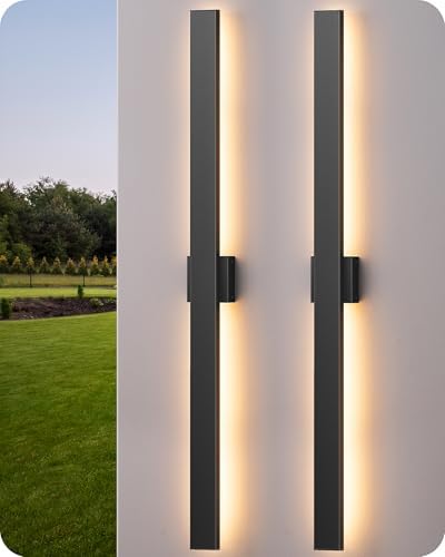 EDISHINE 47.2" LED Outdoor Wall Light, Modern Black Linear Wall Sconce by EDISHINE