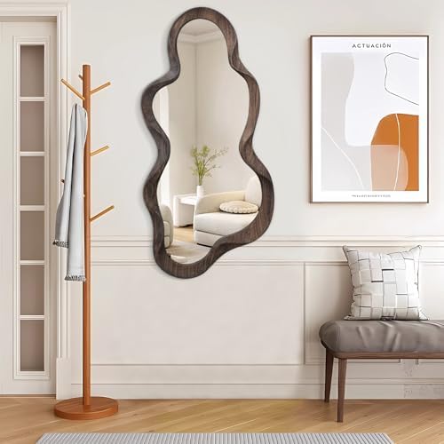 Asymmetrical Mirrors for Wall Unique Cloud Wood Frame Irregular Mirror - Image 4