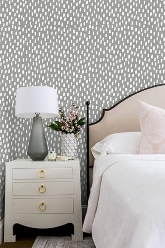 HAOKHOME Grey Peel and Stick Wallpaper Modern Geometric 17.3in x 32.8ft - Image 4