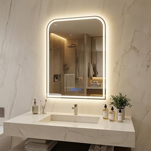 Antok LED Bathroom Mirror 24" L x 32" W, LED Mirror by AntokMirror