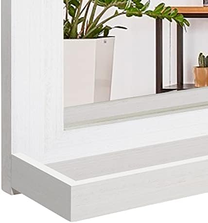 Emfogo Wall Mirror with Shelf, 20 x 16 inch Farmhouse Decor Wall Mirror Hanging - Image 4