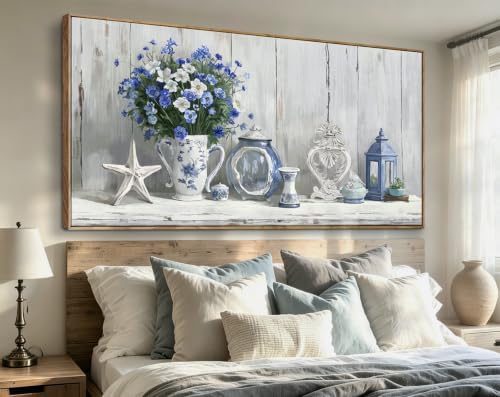 Nicetop Oversized Framed Floral Canvas Print Wall Art - Image 3